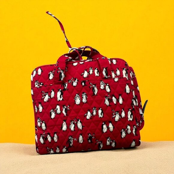 VERA BRADLEY Red Playful Penguins Hanging Cosmetic Makeup Organizer - Picture 1 of 10